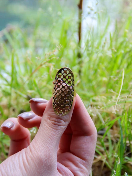 Trend Desenli Antik Ayarlanabilir Kadın Yüzük euy1264 - Resim 3