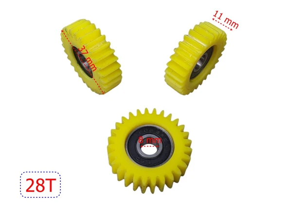E-Bis Pedal Destekli Plastik Dişli Rulmanlı 3 Lü Set 28T Öm