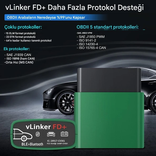 VLinker FD+ OBD2 Araç Teşhis Cihazı BL - 4