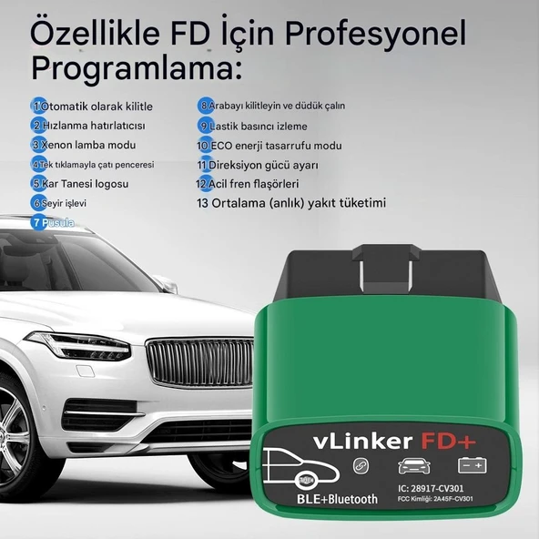 VLinker FD+ OBD2 Araç Teşhis Cihazı BL - 5