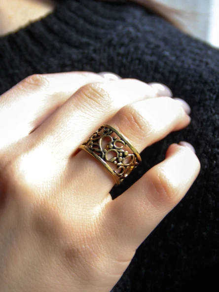 Trend Desenli Antik Ayarlanabilir Kadın Yüzük euy1271 ürün görseli