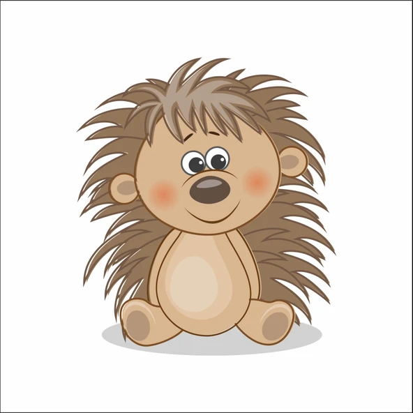 Sevimli Kirpi Sticker Duvar Sticker
