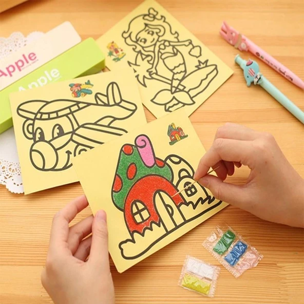 5'Lİ KUM BOYAMA SETi - Resim 2