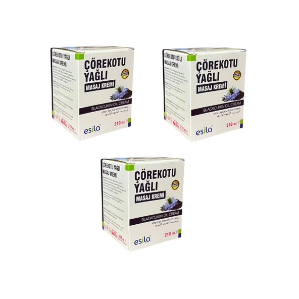 Çörekotu Yağı masaj Kremi 210 ml x3 Adet , Esila