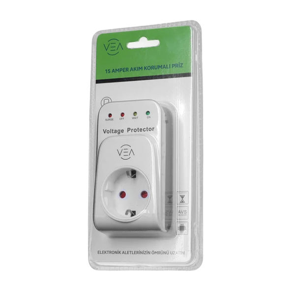 VEA VE-25531 15A 3520W AKIM KORUMALI PRİZ AŞIRI YÜKSEK GERİLİM - 3