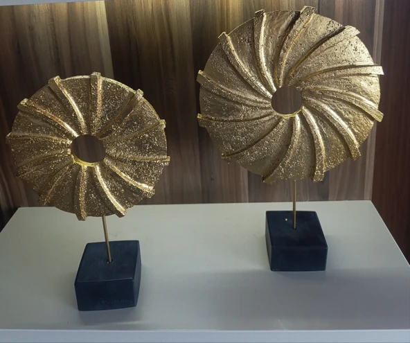 kırılmaz polyester,SARI RENK halka pervane figürlü biblo - Resim 3