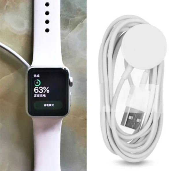 Apple Watch İçin Manyetik Şarj Kablosu 1 Metre (Beyaz) - 2