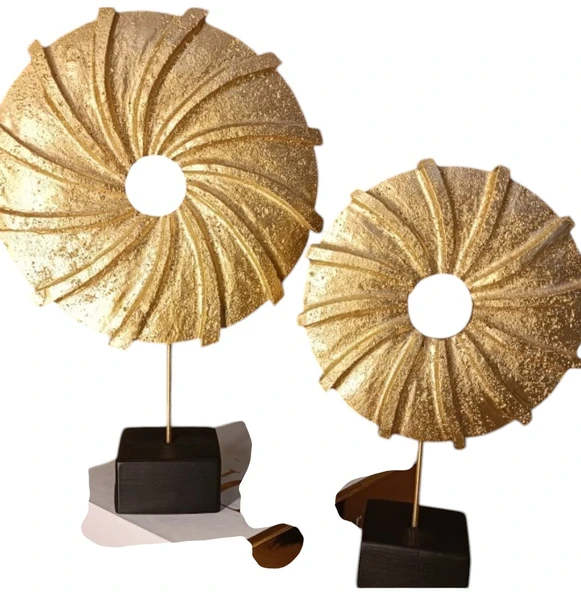 kırılmaz polyester,SARI RENK halka pervane figürlü biblo - Resim 7