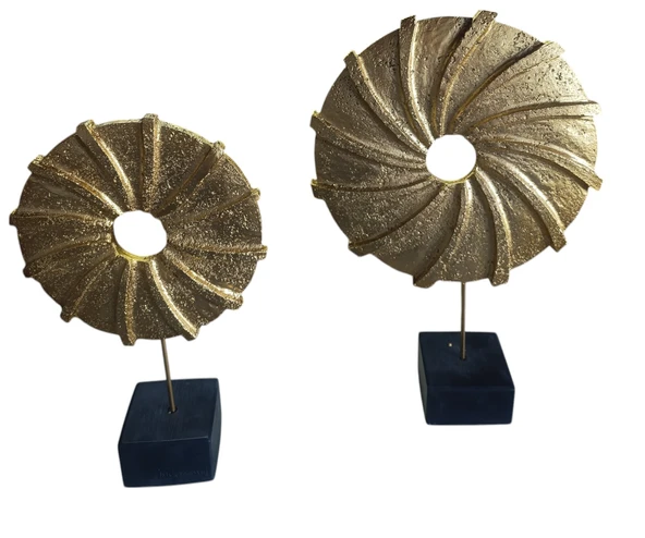 kırılmaz polyester,SARI RENK halka pervane figürlü biblo - Resim 8