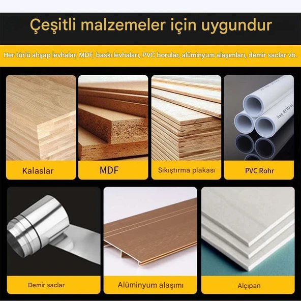 Bi Metal Panç Ø 133 mm Delik Açma Alçıpan Ahşap Pvc Delme Testeresi Adaptörsüz 1 Adet - Resim 5