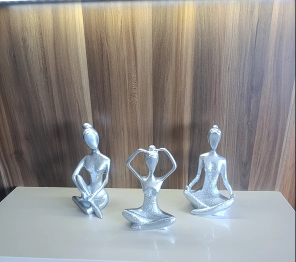 kırılmaz polyester,3 lü yoga yapan beyaz kızlar biblosu - Resim 3