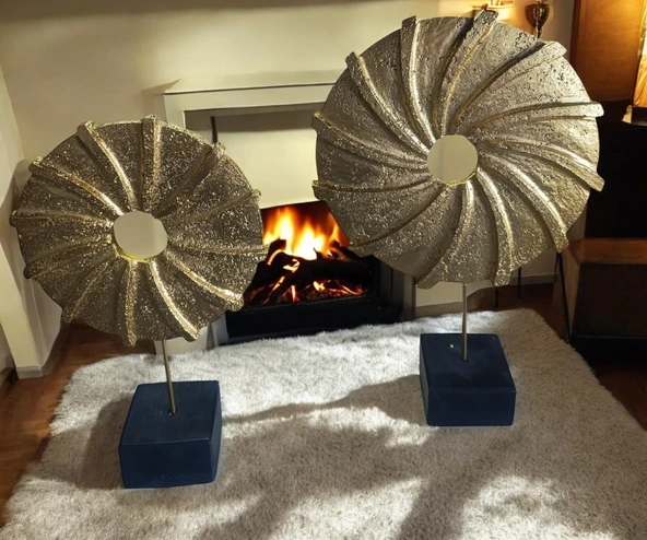 kırılmaz polyester,SARI RENK halka pervane figürlü biblo - Resim 6