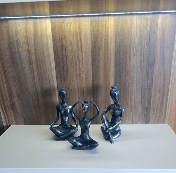 SİYAH RENK 3 lü yoga yapan kızlar biblosu - Resim 2