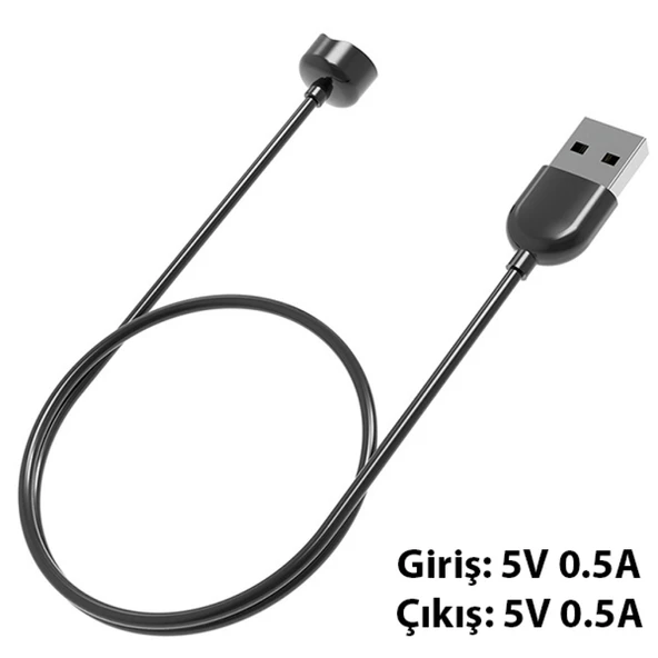 Xiaomi Mi Band 7- 6 Mİ band 5 USB Şarj Kablosu 50CM (Siyah) - 3