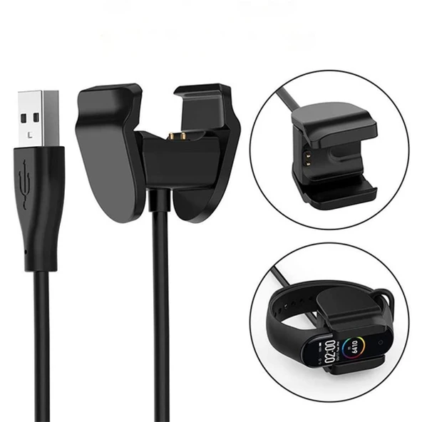 Xiaomi Mi Band 5 Klipsli Usb Şarj Kablosu 30CM (Siyah) - 5