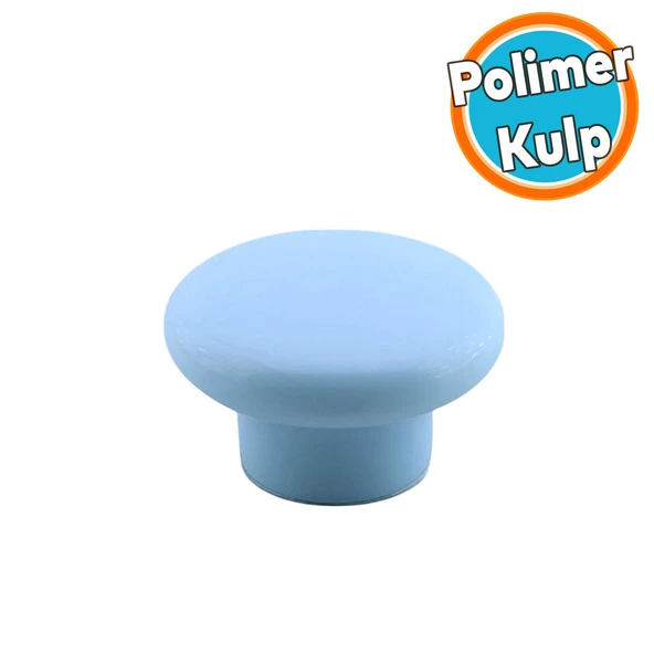 Mantar Kulp Düğme 10 ADET Çekmece Mutfak Mobilya Dolabı Dolap Kulpu Kulbu Plastik Kulp Mavi