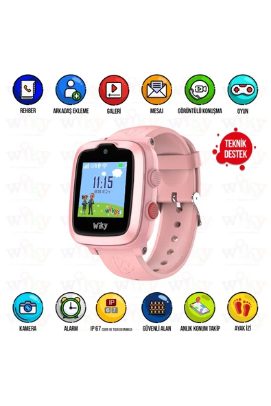 4 Plus Pembe Akıllı Çocuk Saati - 4