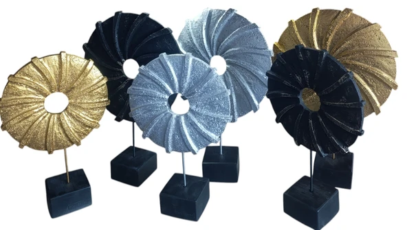 kırılmaz polyester,BEYAZ RENK halka pervane figürlü biblo - Resim 7