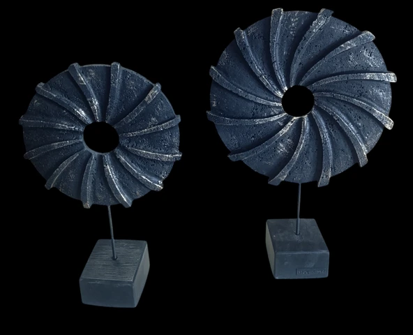 kırılmaz polyester,BEYAZ RENK halka pervane figürlü biblo - Resim 4