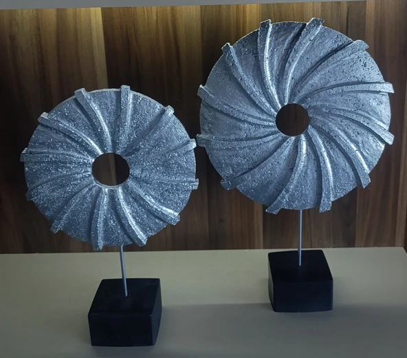 kırılmaz polyester,BEYAZ RENK halka pervane figürlü biblo - Resim 6