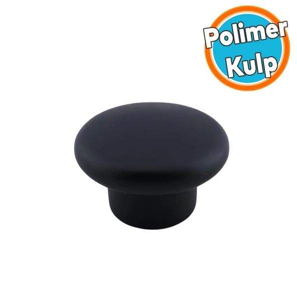 Mantar Kulp Düğme 10 ADET Çekmece Mutfak Mobilya Dolabı Dolap Kulpu Kulbu Plastik Kulp Siyah ürün görseli