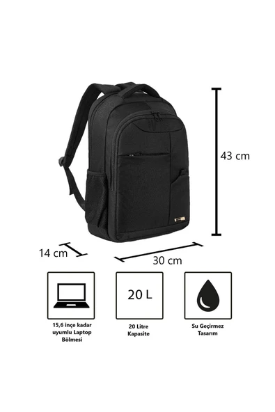 Vgm-030 Siyah - 15,6 Inç Dizüstü Bilgisayar Uyumlu Laptop Çantası Sırt Çantası - 2