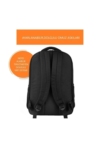 Vgm-030 Siyah - 15,6 Inç Dizüstü Bilgisayar Uyumlu Laptop Çantası Sırt Çantası - 4