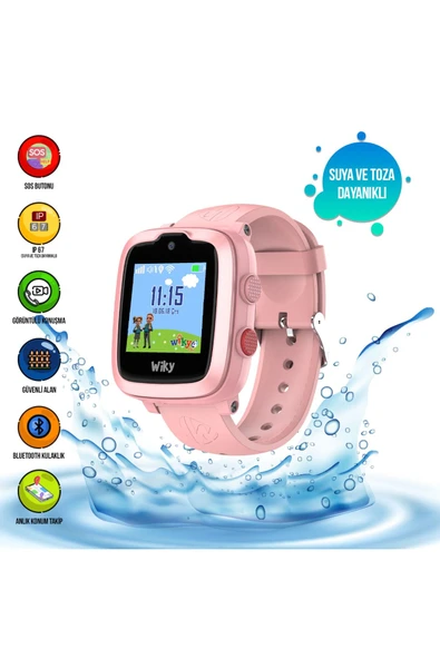 4 Plus Pembe Akıllı Çocuk Saati - 5