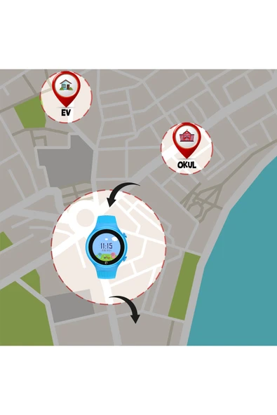 5S Akıllı Çocuk Saati - Görüntülü Arama, Gps, Sos, Sağlık Takibi, Güvenli Alan Pembe - 7