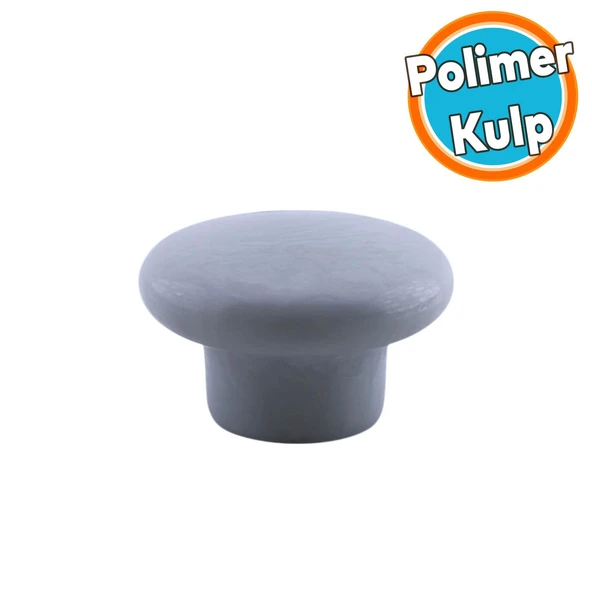 Mantar Kulp Düğme 10 ADET Çekmece Mutfak Mobilya Dolabı Dolap Kulpu Kulbu Plastik Kulp Gri - Resim 6