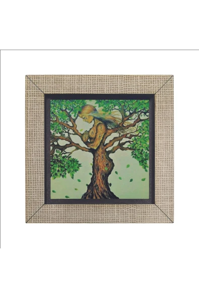 Ağaç Kadın Baskılı MDF Magnet 7X7 - 4