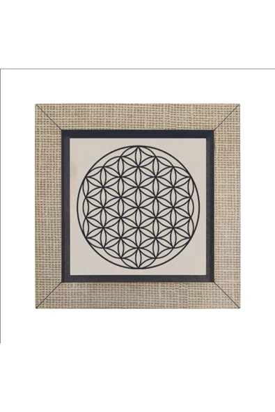 Yaşam Çiçeği Deseni Baskılı MDF Magnet 7X7 - 5