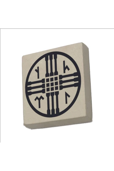 Tengricilik Sembolü Baskılı Taş Magnet 5X5