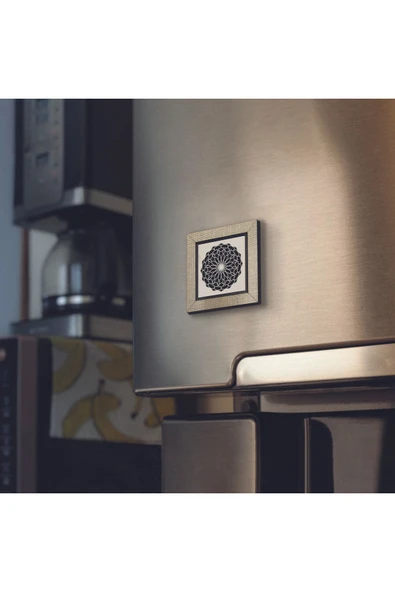 Rumi Desen Baskılı MDF Magnet 7X7 Bej - 2