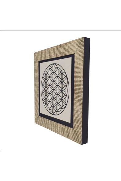 Yaşam Çiçeği Deseni Baskılı MDF Magnet 7X7 - 4