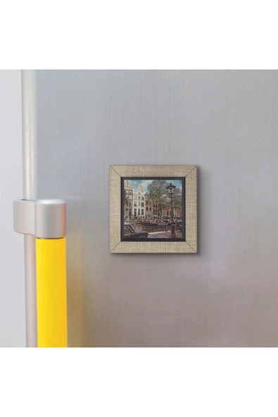 Amsterdam Görseli Baskılı MDF Magnet 7X7 - 3