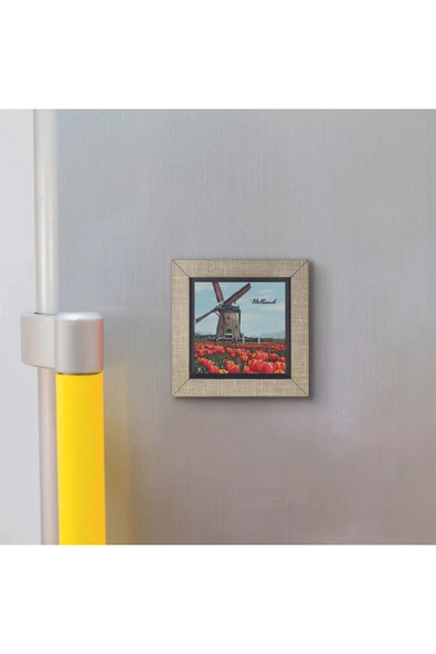 Hollanda Görseli Baskılı MDF Magnet 7X7 - 3