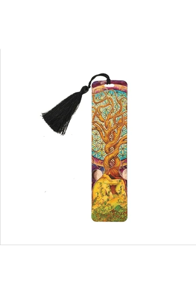Yaşam Ağacı Baskılı, Püsküllü Kitap Ayracı (hediyelik Bookmark,ayraç-122)