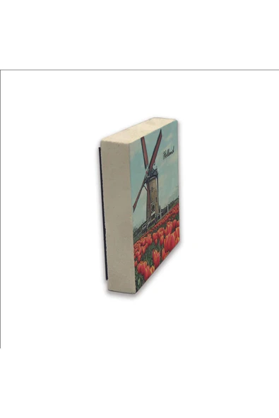 Hollanda Görseli Baskılı Taş Magnet 5X5 - 4