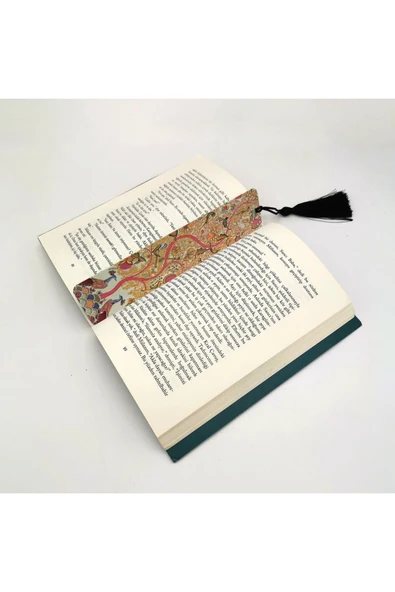Tavuskuşu Ve Yaşam Ağacı Baskılı, Püsküllü Kitap Ayracı (hediyelik Bookmark,ayraç-121) - 2
