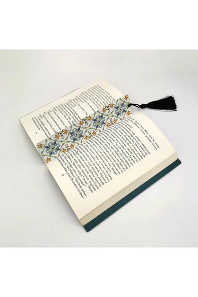Italyan Desen Baskılı, Püsküllü Kitap Ayracı (hediyelik Bookmark,ayraç-134) - 2