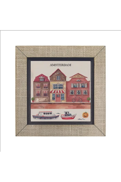 Amsterdam Görseli Baskılı MDF Magnet 7X7 - 4