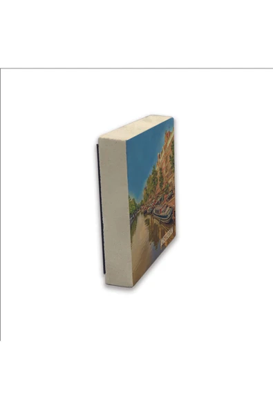 Amsterdam Görseli Baskılı Taş Magnet 5X5 - 4