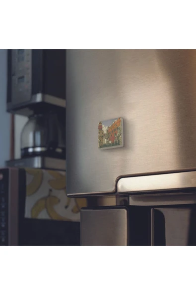 İtalya Görseli Baskılı Taş Magnet 5X5 - 2