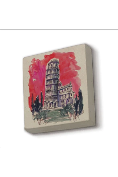 Pisa Kulesi Baskılı Taş Magnet 5X5
