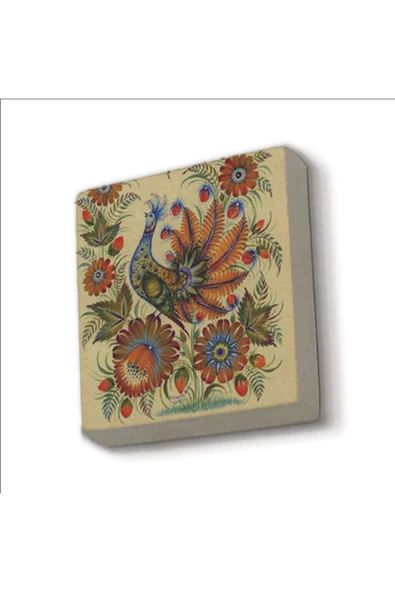 Tavus Kuşu Baskılı Taş Magnet 5X5