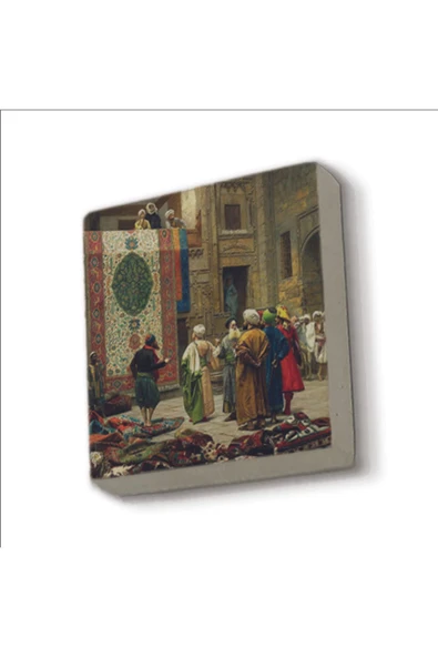 Halı Tüccarı (Osman Hamdi Bey, 1888) Baskılı Taş Magnet 5X5