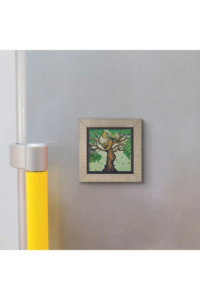 Ağaç Kadın Baskılı MDF Magnet 7X7 - 3