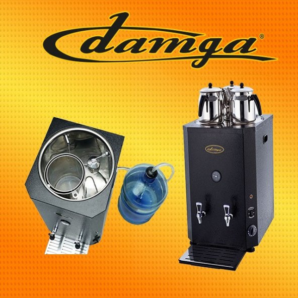 KARE DAMACANA OTOMATİK ÇİFT MUSLUKLU ÇAY KAZANI 250 BARDAK (23 LİTRE)