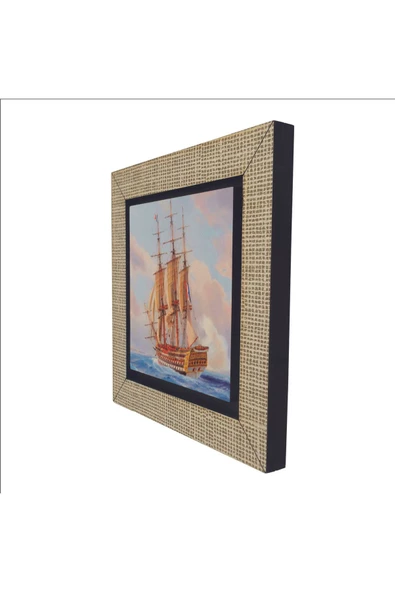 Fransız Gemisi (Jacob Hägg, 1903) Baskılı MDF Magnet 7X7 - 5